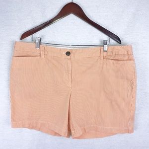 Land's End orange and white stripe shorts